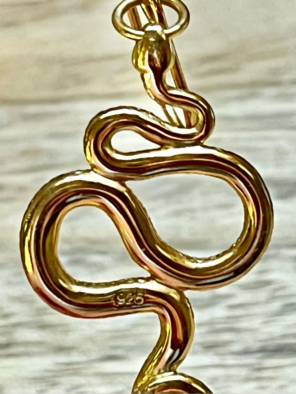 Gold Vermeil Snake Earrings - Picture 5 of 6